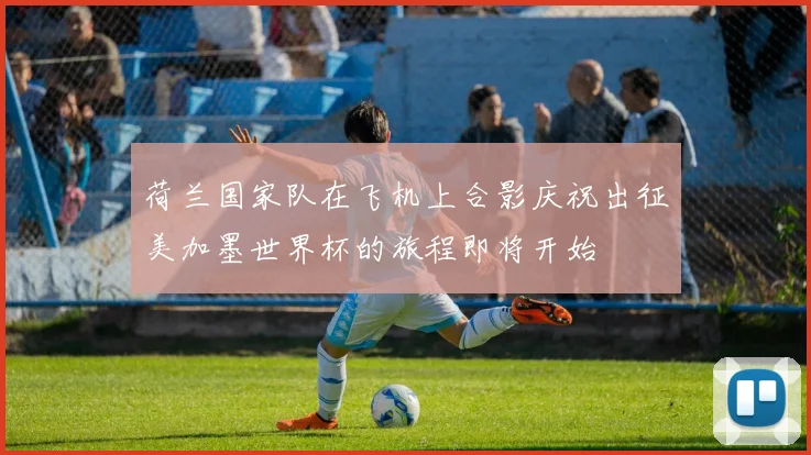 荷兰国家队在飞机上合影庆祝出征美加墨世界杯的旅程即将开始